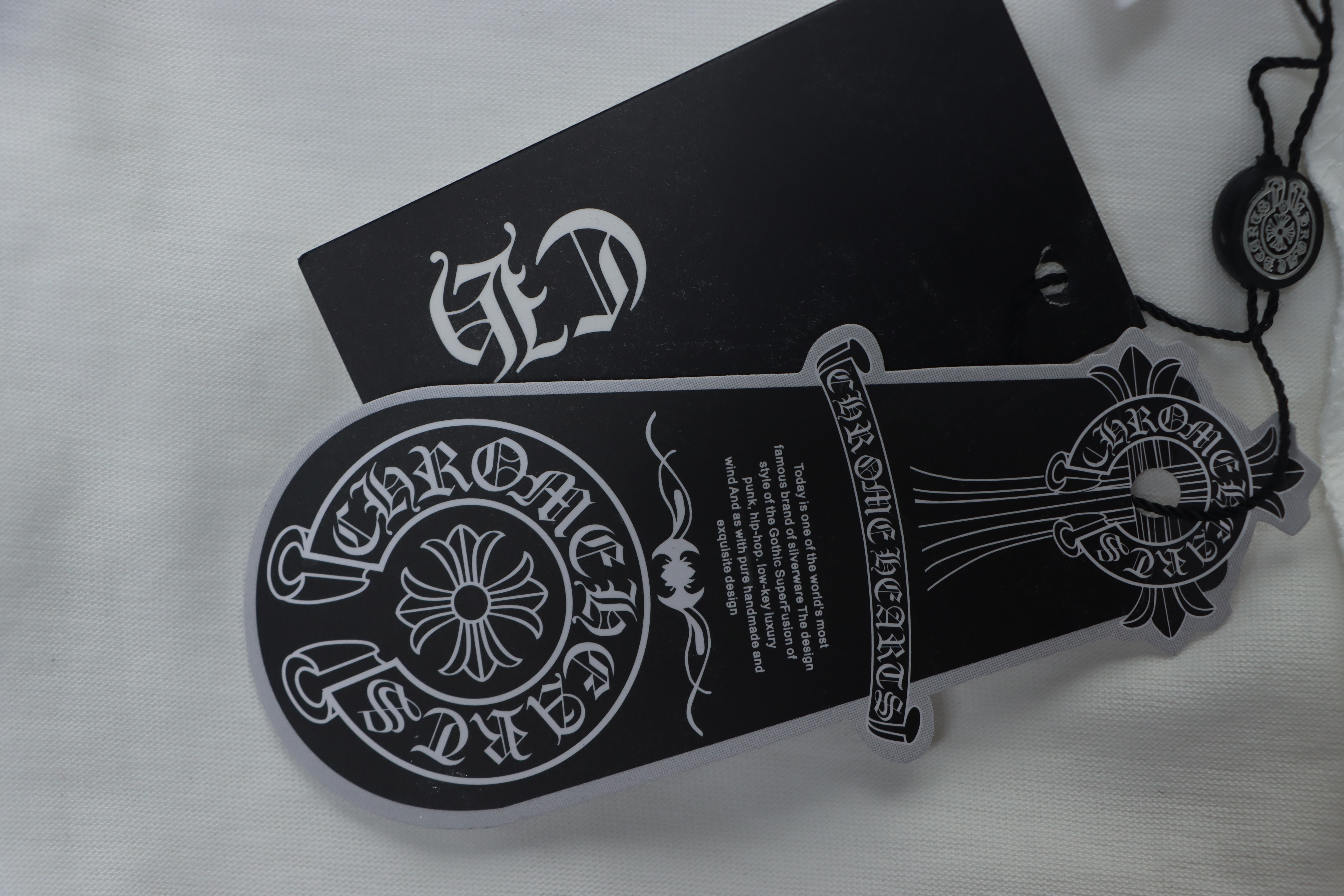 Chrome Hearts Yellow Neck Logo Sleeve T-Shirt White