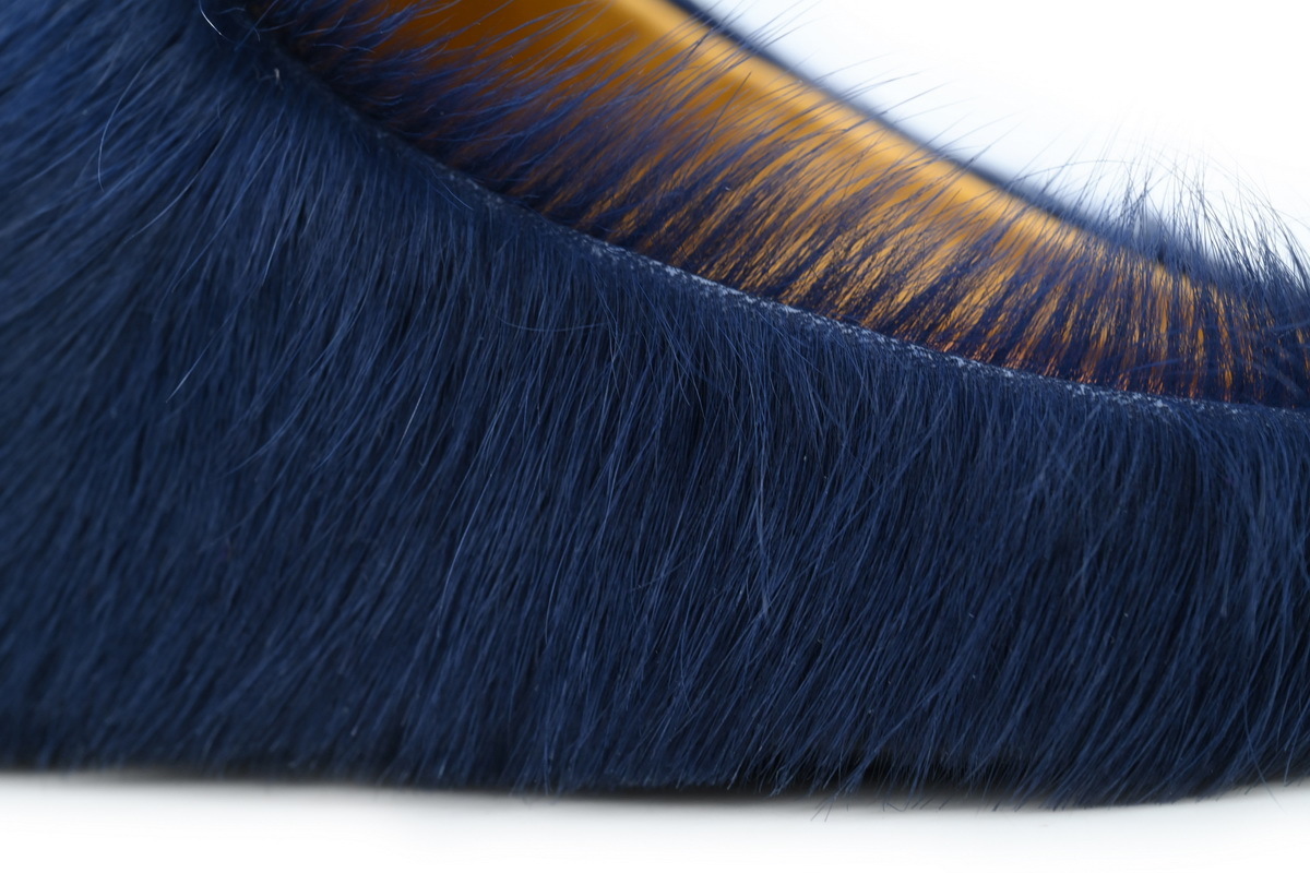 Marni Long-Hair Calfskin Fussbett Sabot Navy SBMR000600P412200B84