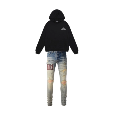 Amiri Cupid Angel Print Hoodie #9218 Black + Amiri Jean 888 01