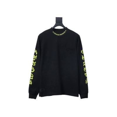 Chrome Hearts Yellow Neck Logo Sleeve T-Shirt Black + Purple Brand Fashion Men Jeans 008 02