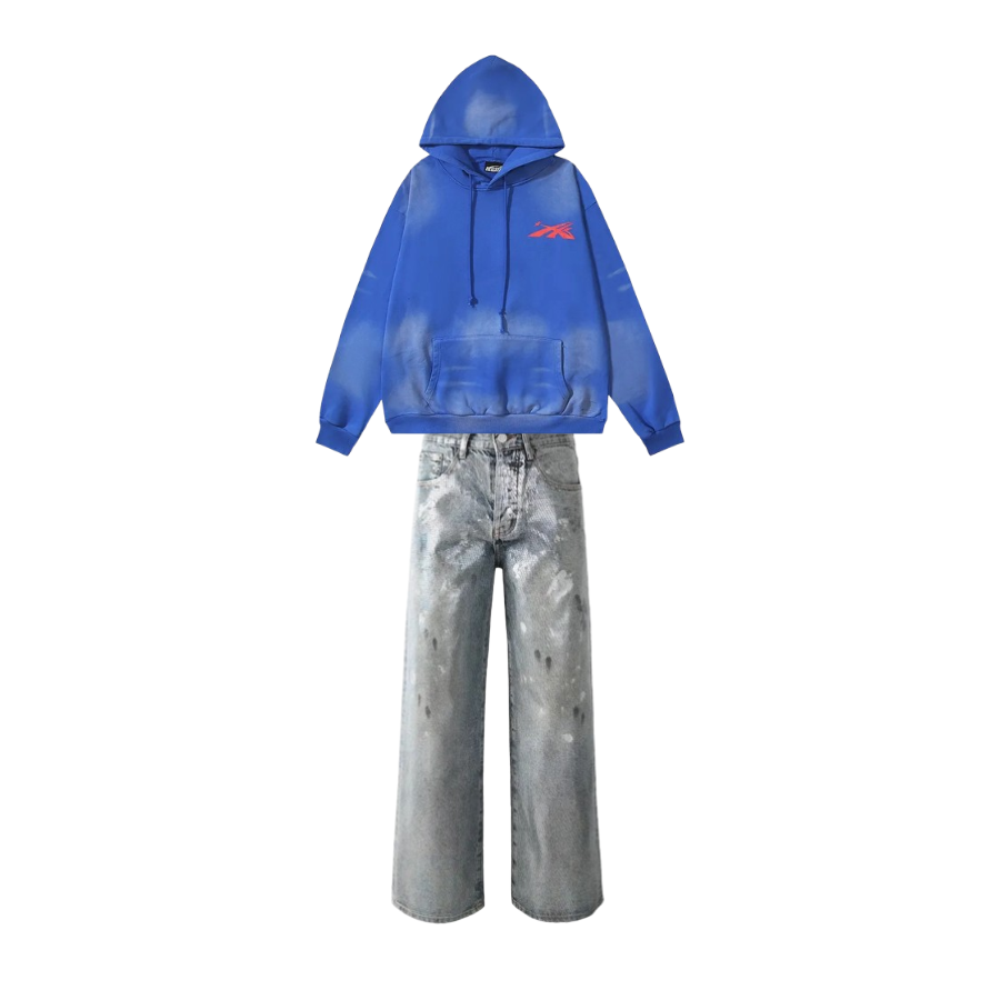 Hellstar Hoodies #2027 Blue + Purple Brand Jeans #108