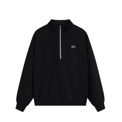 Alo Yoga Accolade 1/4 Zip Pullover Black 01