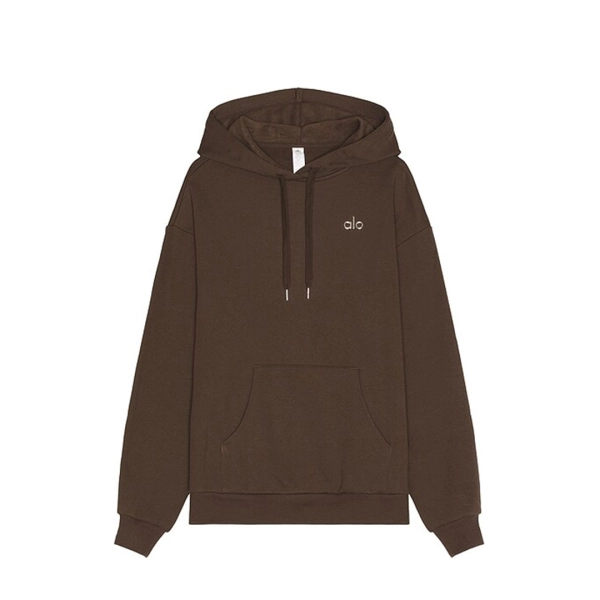 Alo Yoga Accolade Cotton Hoodie & Joggers Set Brown