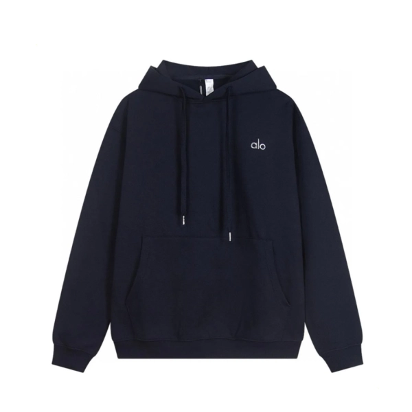Alo Yoga Accolade Cotton Hoodie & Joggers Set Dark Blue