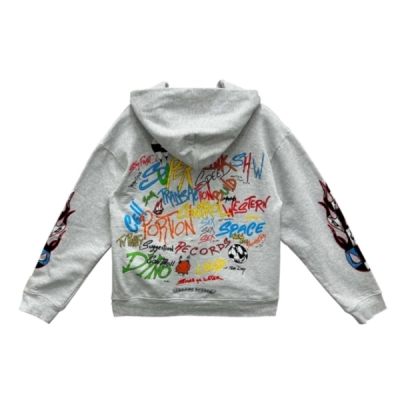 Chrome Hearts x Matty Boy Flames Hoodie Heather Grey 02
