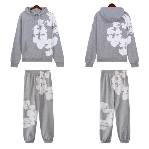 Denim Tears Big Cotton Wreath Hoodie & Sweatpant Set #5671-8215 Grey