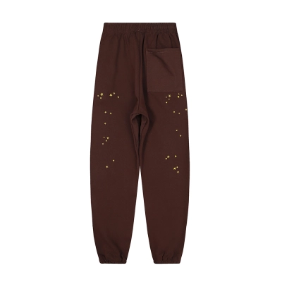 Sp5der Angel Number Sweatpants Brown (Black Drawstring) 02