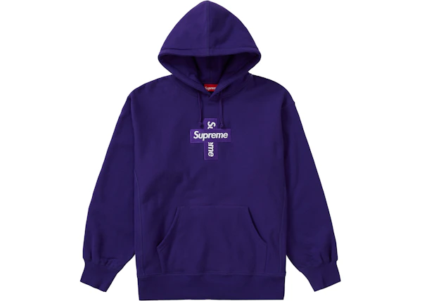 Supreme Cross Box Logo Hooded Sweatshirt Black/Grey/Red/Purple/Natural/Lemon