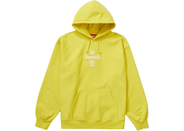 Supreme Cross Box Logo Hooded Sweatshirt Black/Grey/Red/Purple/Natural/Lemon