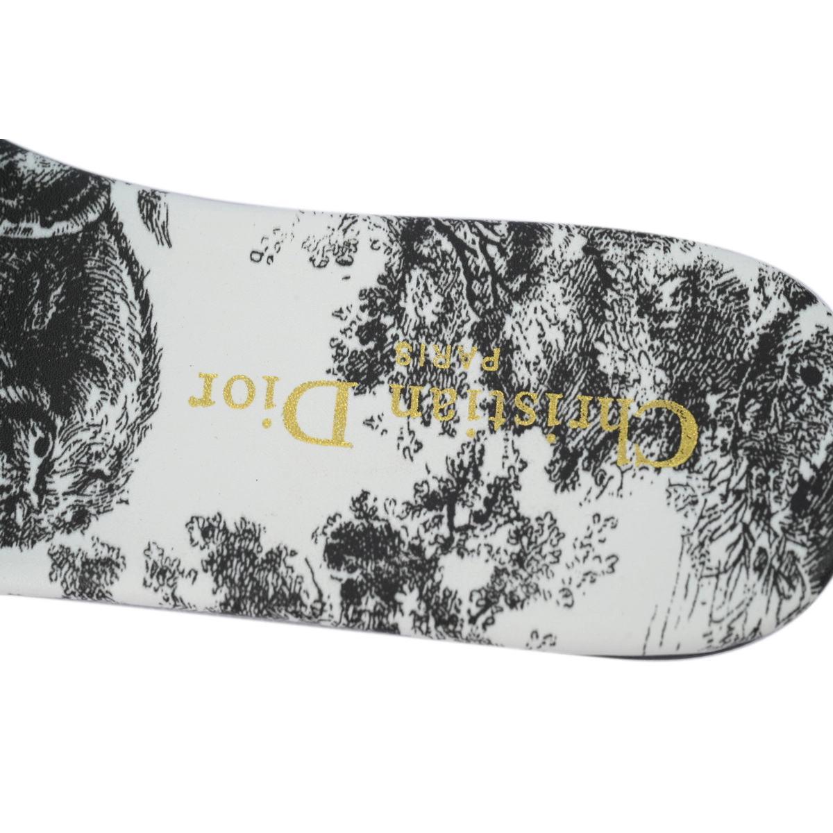 Dior Dway Slide Cloth Printed Sandals Black