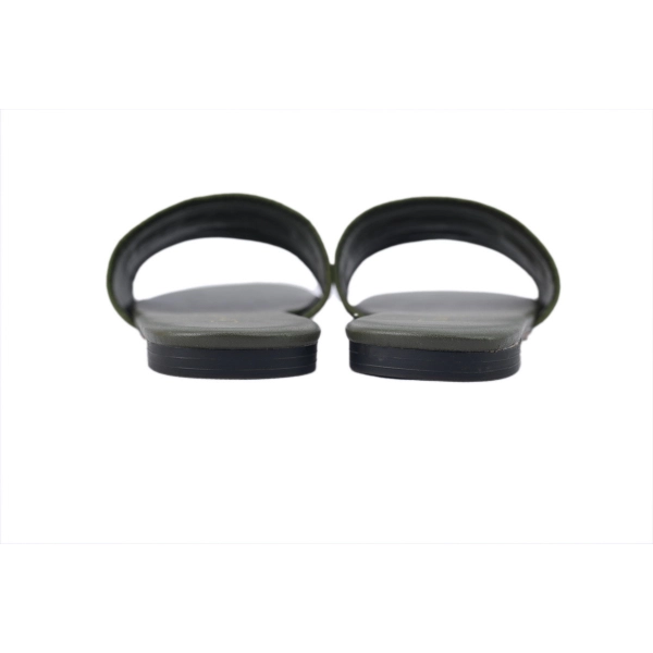 Dior Dway Slide Dark Green Embroidered Cotton