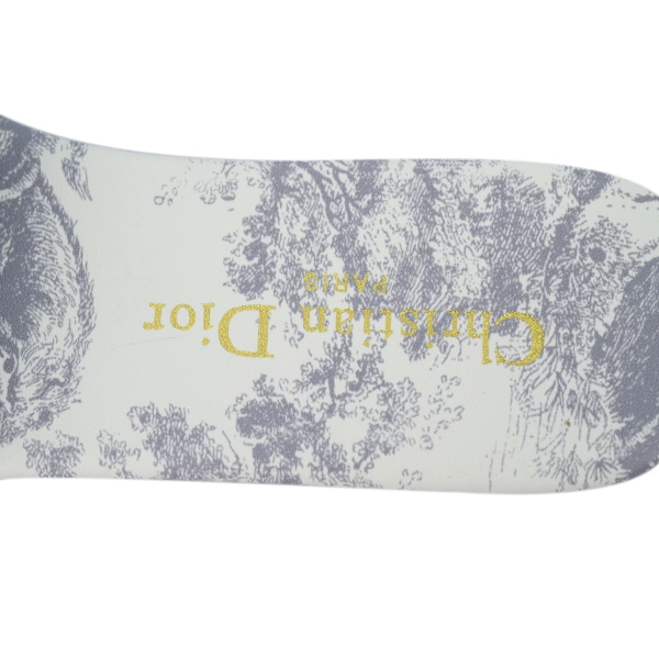 Dior Dway Slide Gray Embroidered Cloth Printed Sandals KCQ209TJE_S21G