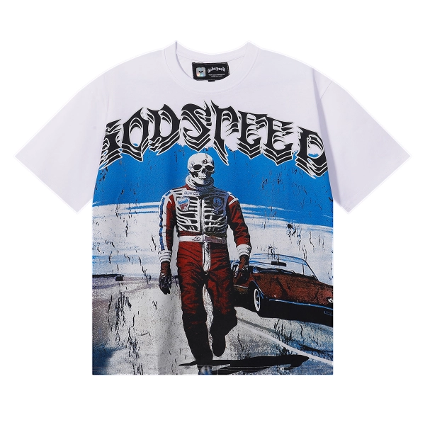 Godspeed Skele Rarri T-shirt #7069 Red/Black/White