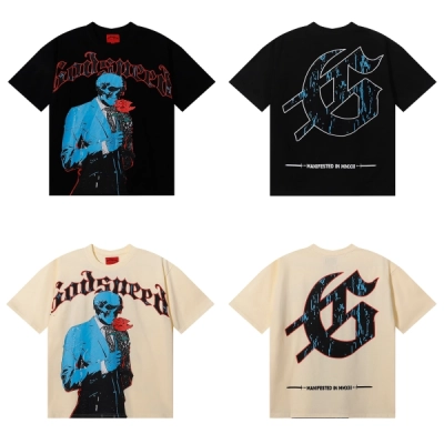 Godspeed Smell The Roses T-shirt #7070 Black/Apricot 01