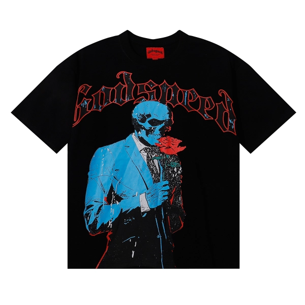 Godspeed Smell The Roses T-shirt #7070 Black/Apricot