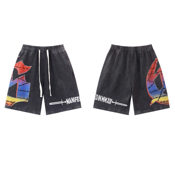 Godspeed Sweat Shorts #8775 Black/Blue/Pink