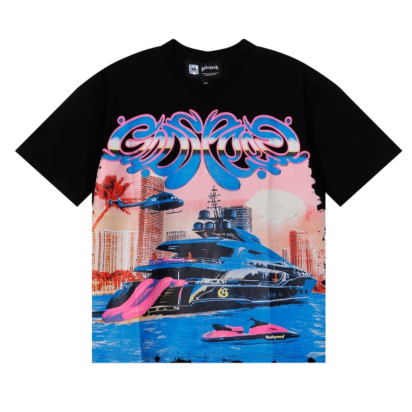 Godspeed Water Cruise T-Shirt #7077 Purple/Apricot/Black