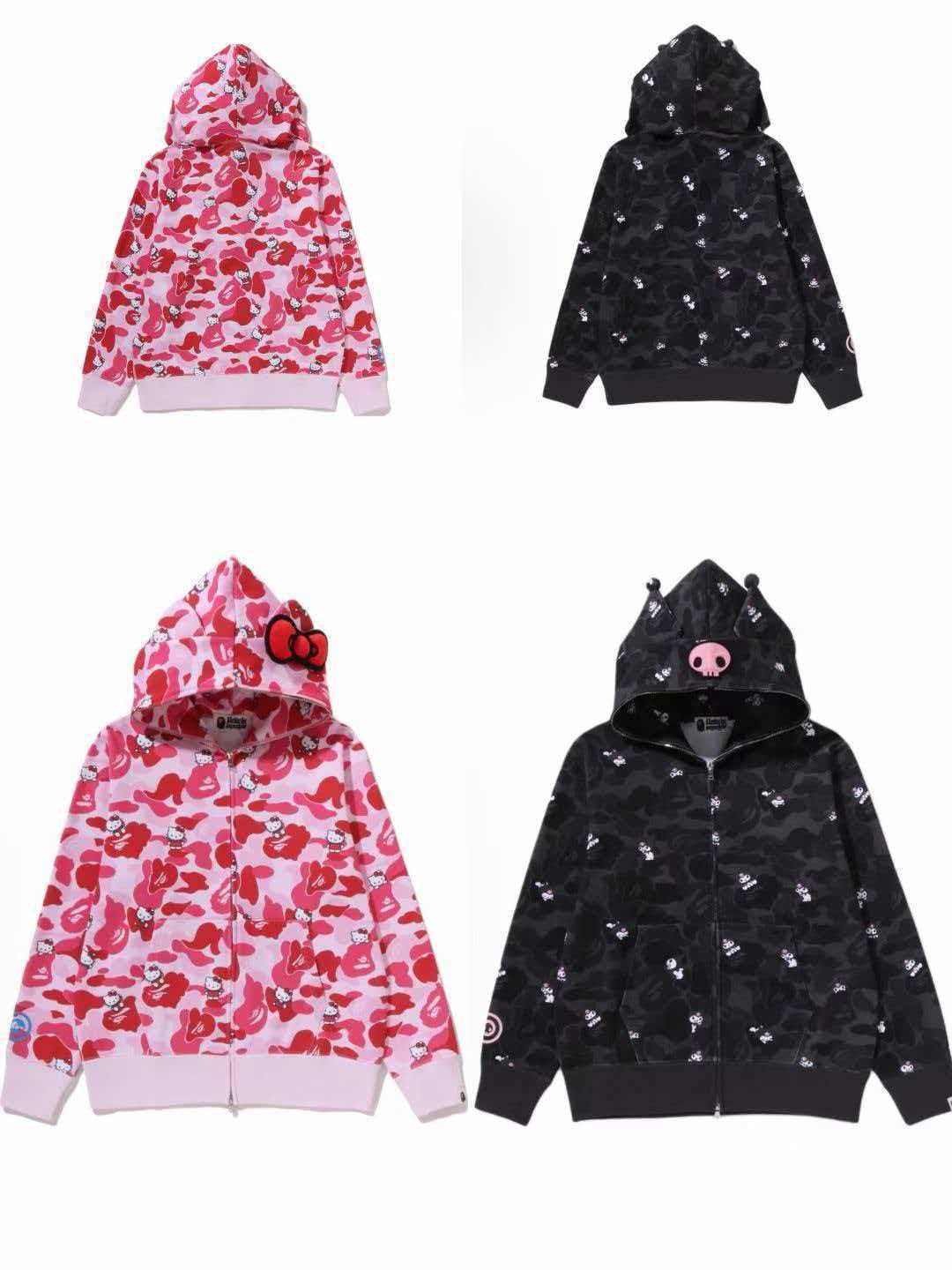 Bape Camo Hello Kitty/Kuromi Zip Hoodie Pink/Black