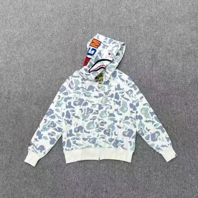 Bape Camo Zip-Up Hoodie Star White 01