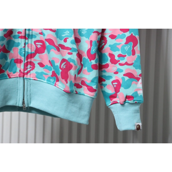 Bape Miami Co-Branded Double Hooded Shark Head Zip Hoodie