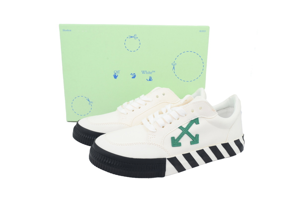 Off-White Vulc Sneaker White Green OMIA085F22FAB0010155