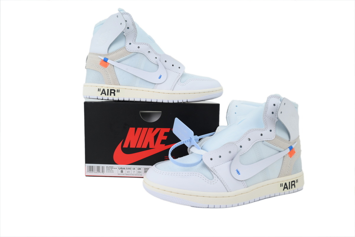 TOP Version Off-White x Air Jordan 1 Retro High OG Alaska AA3834-100