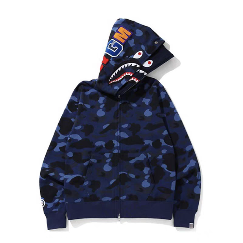 Bape Classic Double Hoodie Full Zip Hoodie Blue/Red/Purple