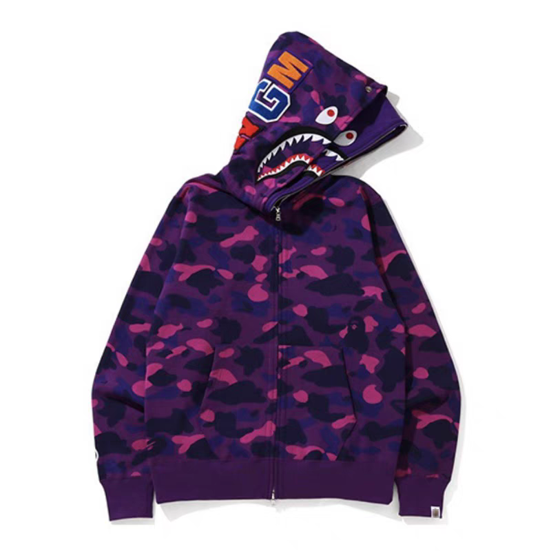 Bape Classic Double Hoodie Full Zip Hoodie Blue/Red/Purple