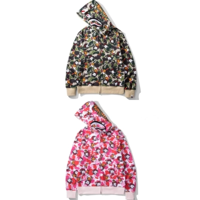 Bape Doll Panda KT Full Zip Hoodie Pink/Green 01