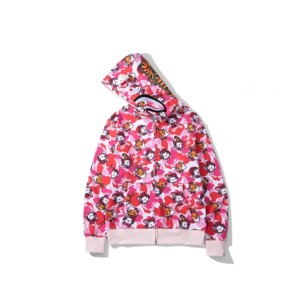 Bape Doll Panda KT Full Zip Hoodie Pink/Green