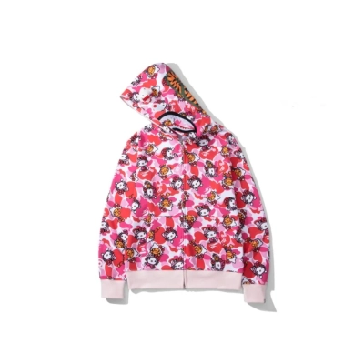 Bape Doll Panda KT Full Zip Hoodie Pink/Green 02