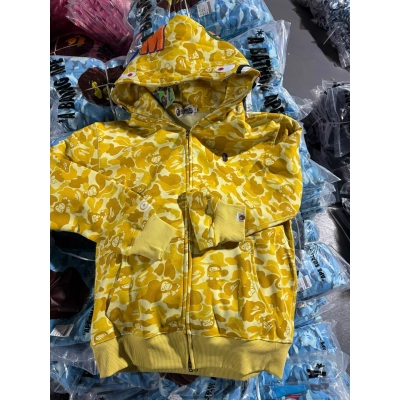 Bape Embroidered Golden Monkey Full-Zip Hoodie 01