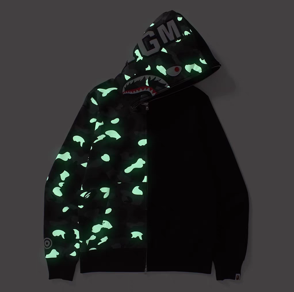 Bape Full-Zip Hoodie Black & White/Black/White