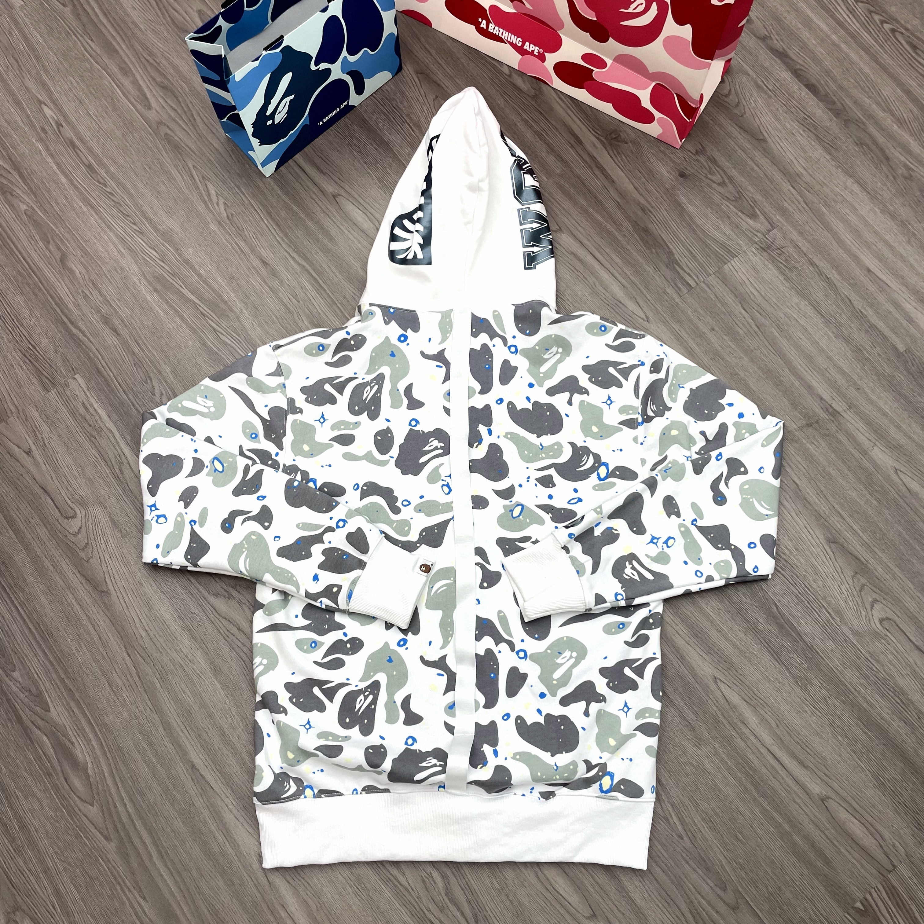 Bape Full Zip Hoodie Starry White 439