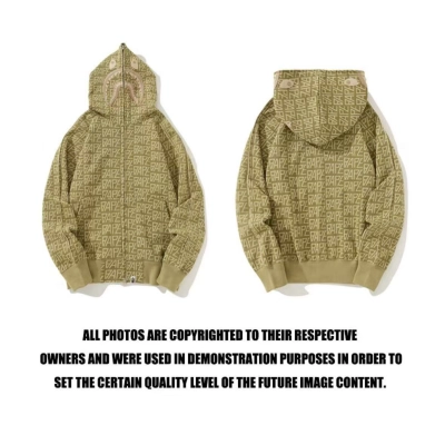 Bape New Full Print Hooded Zip-Up Hoodie Khaki 6810 01