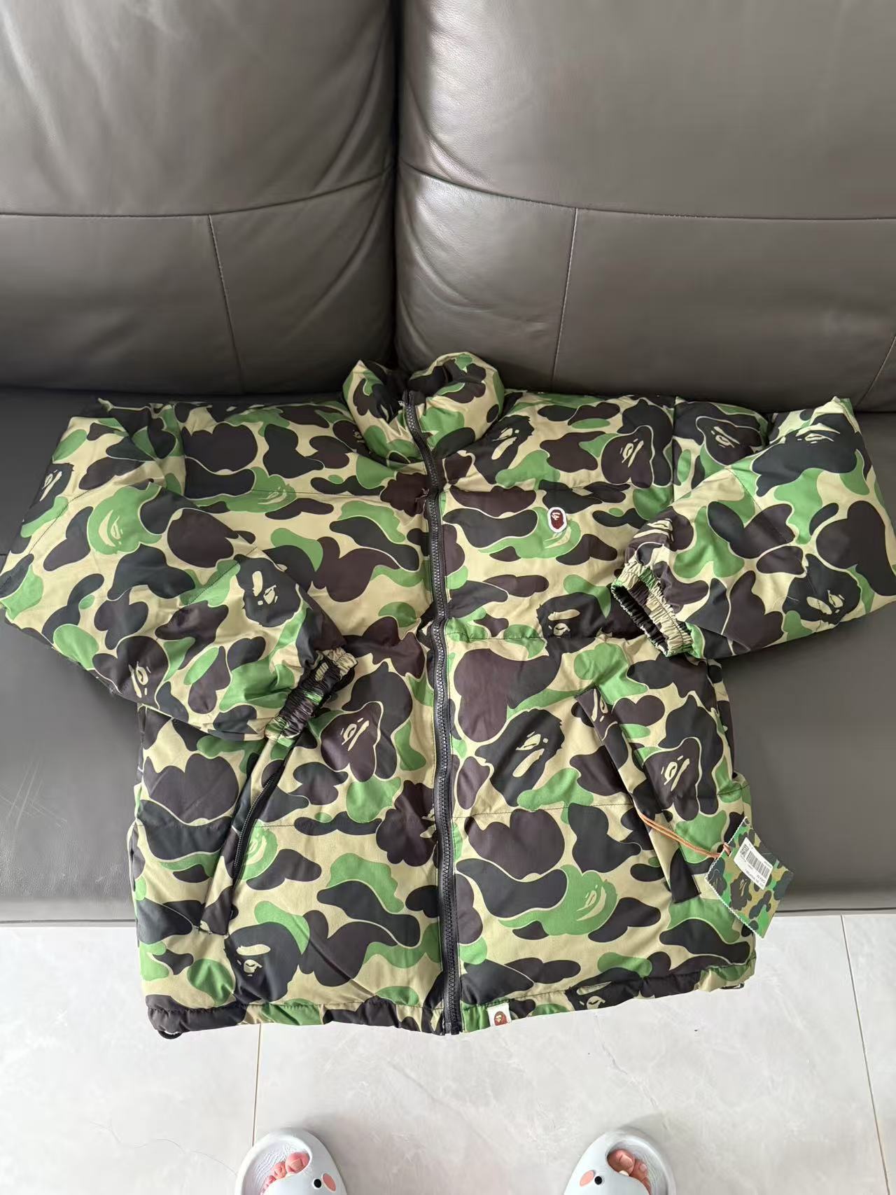 Bape Shark Parka Double Jacket White/Blue/Green