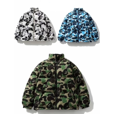Bape Shark Parka Double Jacket White/Blue/Green 01