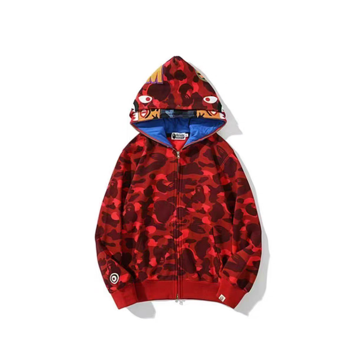 Bape Tiger Head Double Full Zip Hoodie Black/Blue/Red/Purple