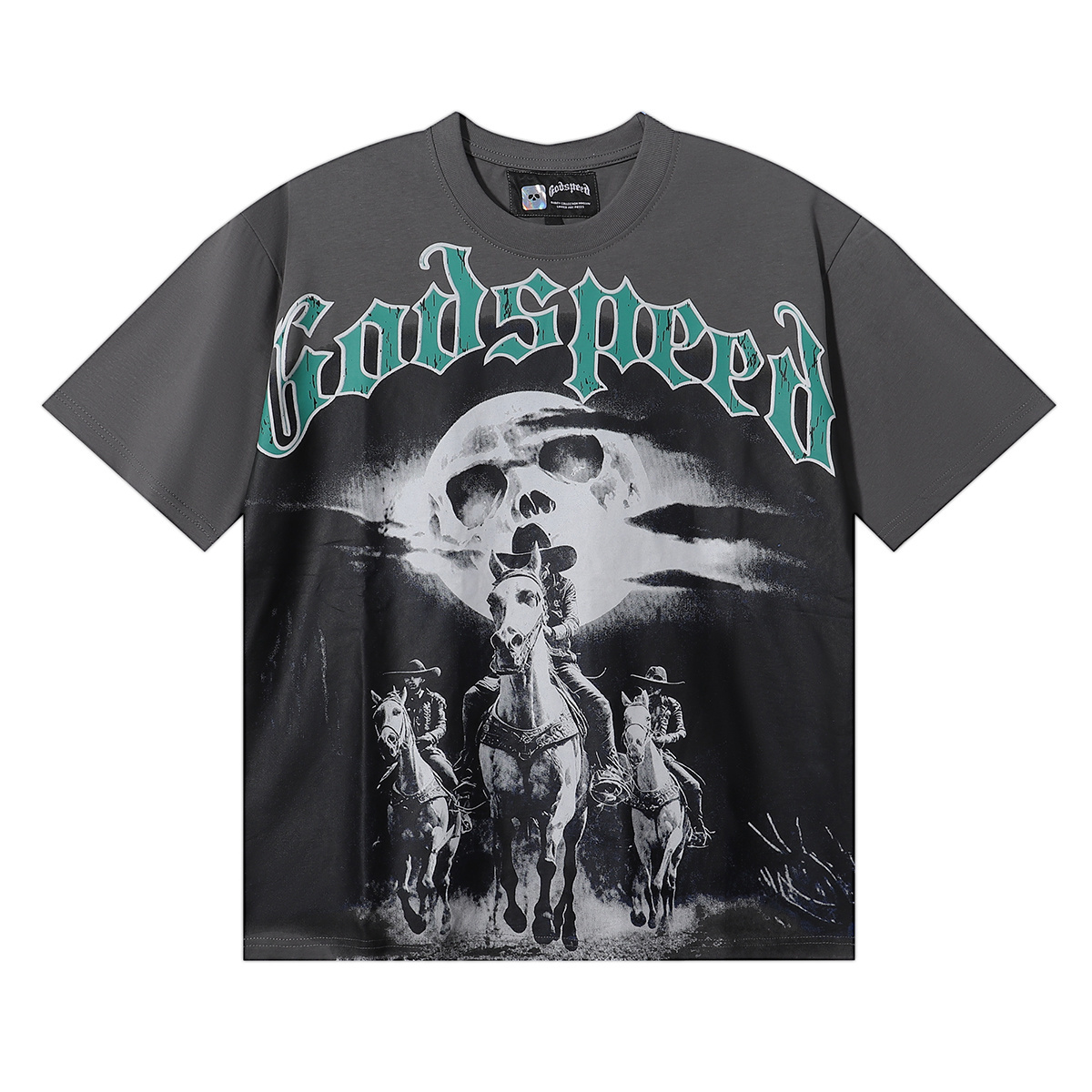 copy of Godspeed Los Angeles Hollywood Wildfire Print T-shirt #7006 Black/White