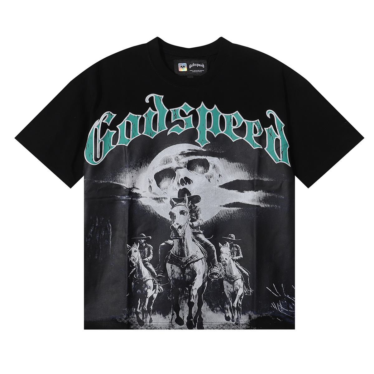 copy of Godspeed Los Angeles Hollywood Wildfire Print T-shirt #7006 Black/White