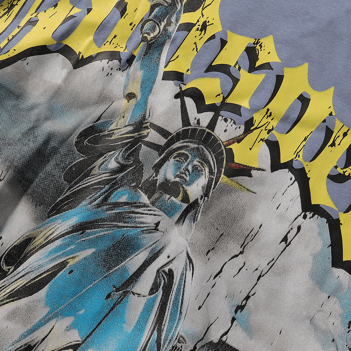 Godspeed Statue of Liberty Print T-shirt #7002 Black/Beige/Blue