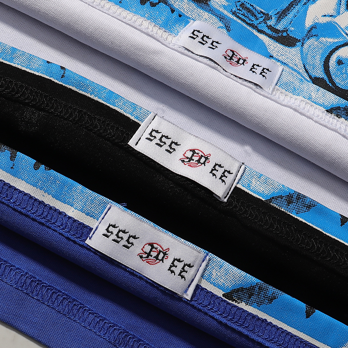 Godspeed Tech Human Earth Print T-shirt #7008 Black/White/Blue