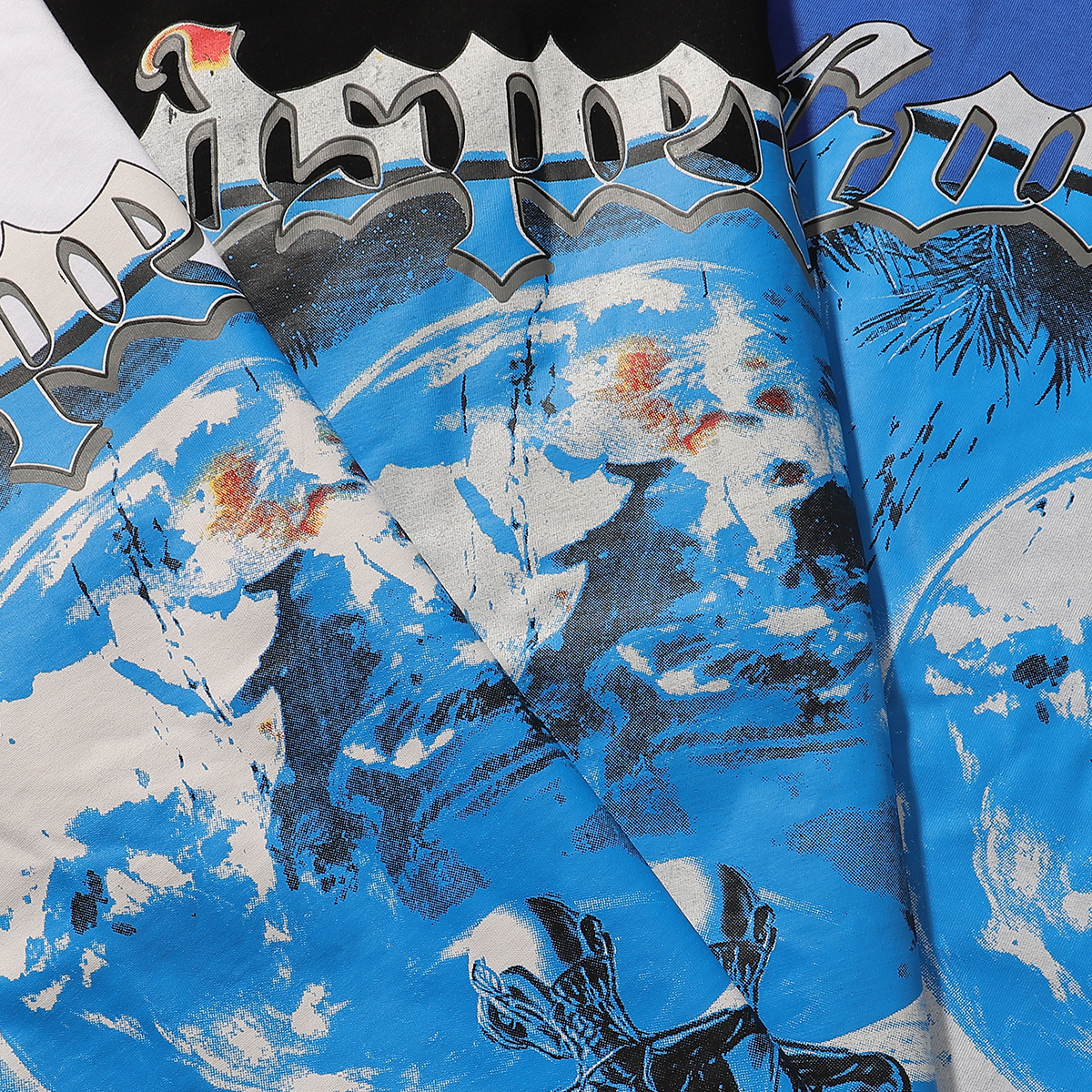 Godspeed Tech Human Earth Print T-shirt #7008 Black/White/Blue