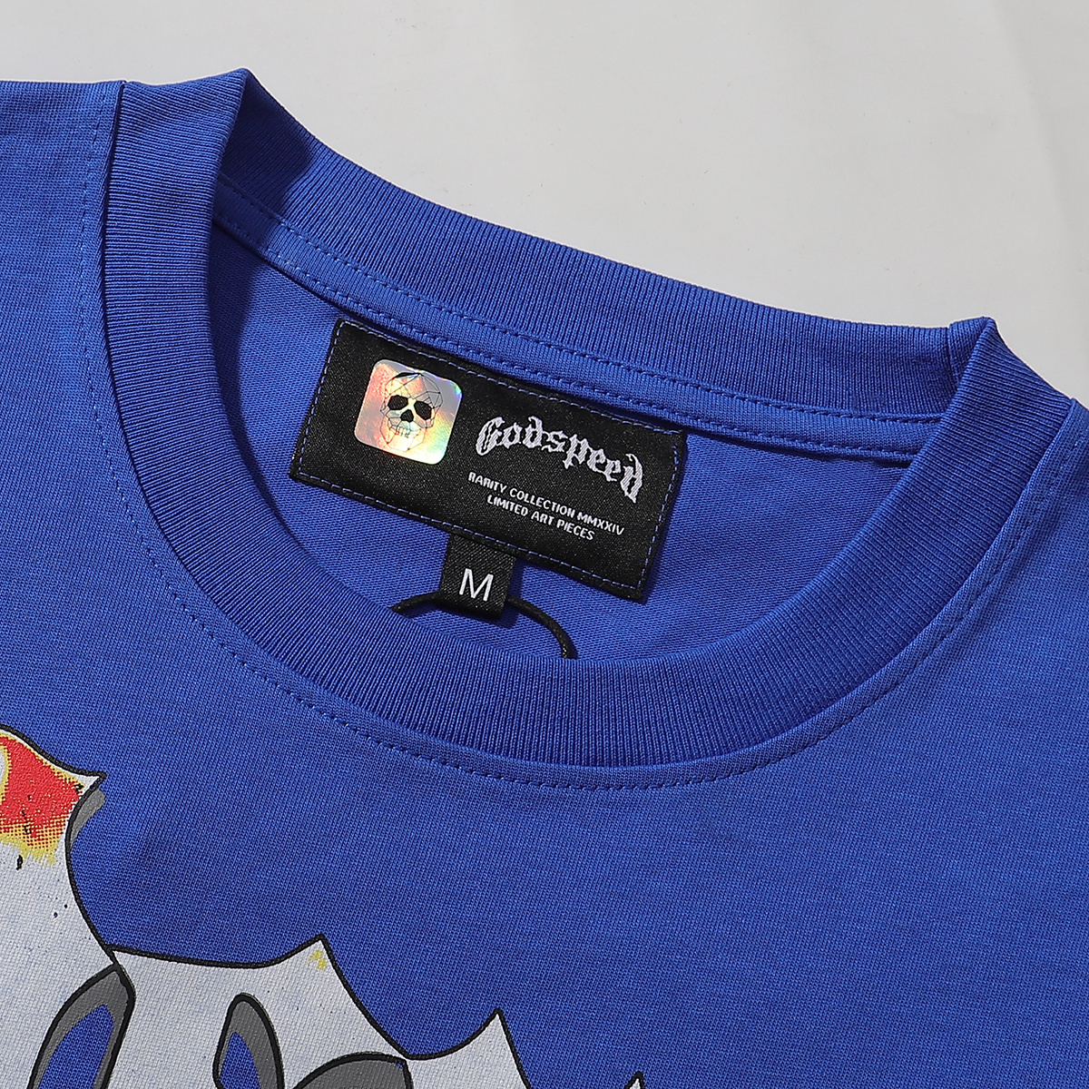 Godspeed Tech Human Earth Print T-shirt #7008 Black/White/Blue