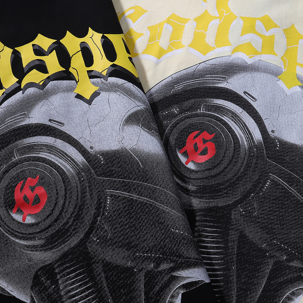 Godspeed Tech Robot Print T-Shirt #7007 Black/Apricot