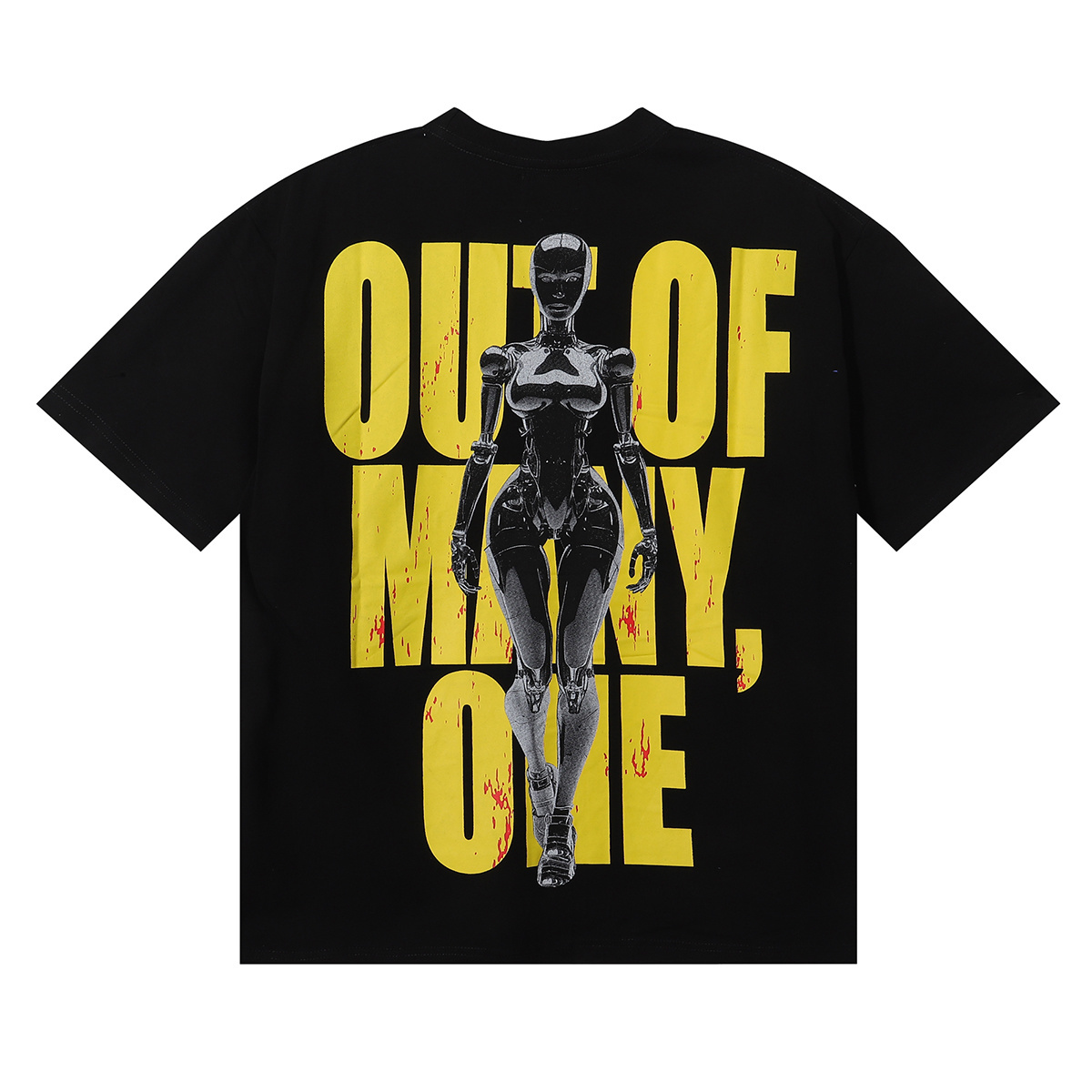 Godspeed Tech Robot Print T-Shirt #7007 Black/Apricot