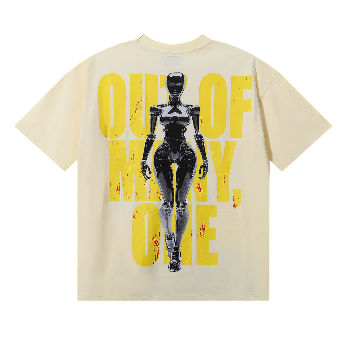 Godspeed Tech Robot Print T-Shirt #7007 Black/Apricot