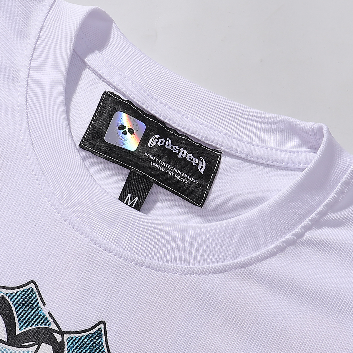 Godspeed Astronaut Robot Print T-shirt #7031 Black/Apricot/White