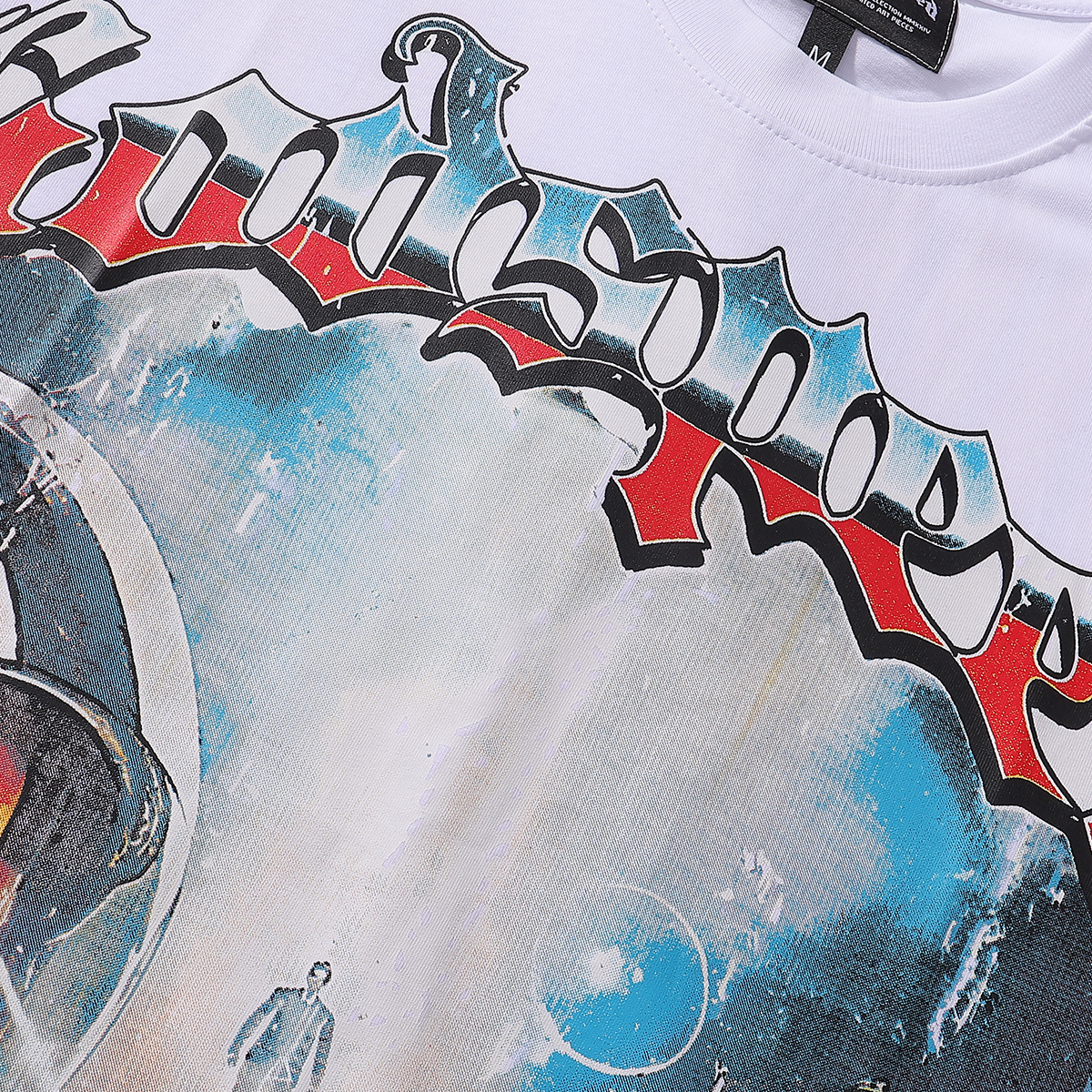 Godspeed Astronaut Robot Print T-shirt #7031 Black/Apricot/White