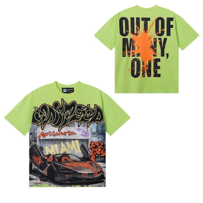 Godspeed Atlanta Limited Edition Supercar Print T-Shirt #7050 Black/White/Green 02